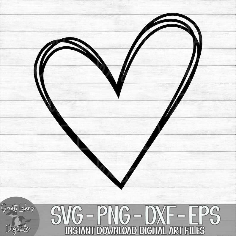 Hand Drawn Doodle Scribble Heart Instant Digital Download Creativity and Fun Digital Download  