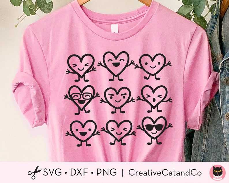 Happy Face Valentine Heart Doodles Svg, Cute Heart Svg, School, Teacher, Kid Svg For T-shirt#2