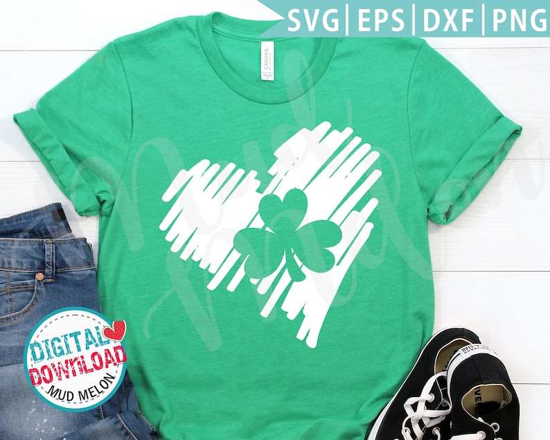 Download St Patricks Day Four Leaf Clover Doodle Heart Svg Designs For Your Craft Projects 