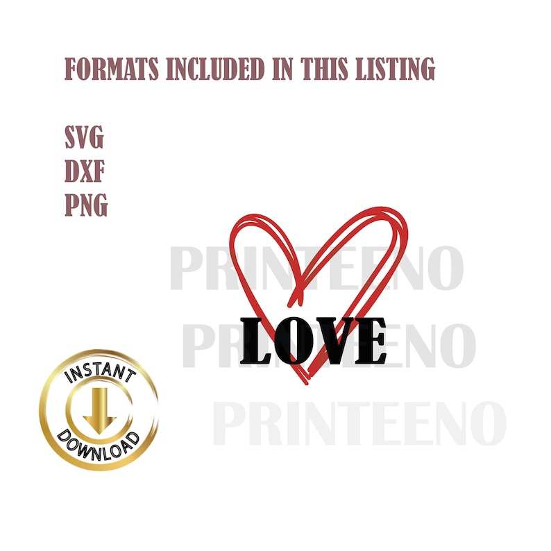 Double Red Hearts Love SVG PNG Files, Double Heart Svg#3