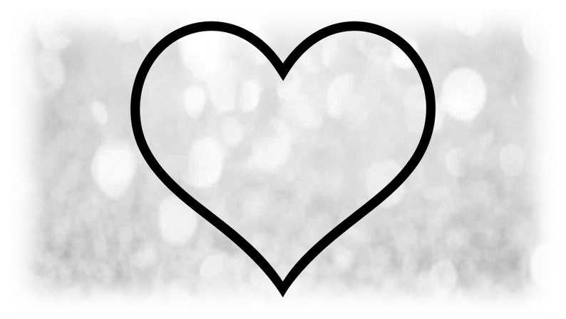 Large Black Easy Heart Outline SVG & PNG Creativity and Fun Digital Download  