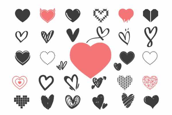Pretty Hearts SVG Free Download Cut Files, Hand Drawn Heart Svg Free#1