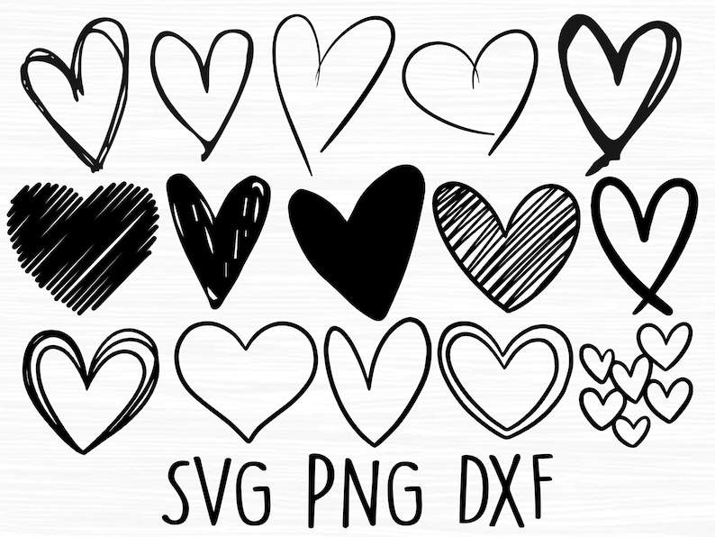 Heart Shape Svg, Heart Silhouette, Heart Design, Heart Png, Eps, Dxf, Love  Svg, Heart Cut File, Heart Graphics, Svg Files Digital Download 