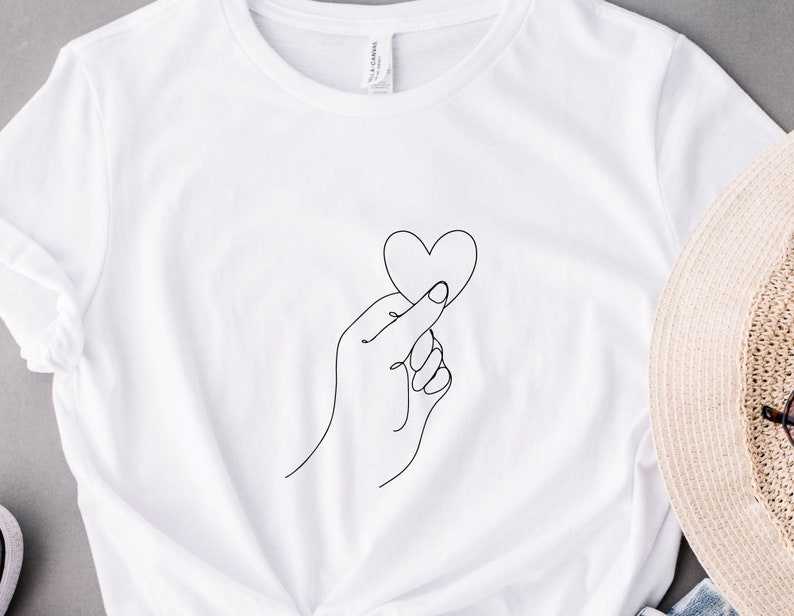 Hand One Line With Heart Svg For Cut File Creativity and Fun Digital Download 