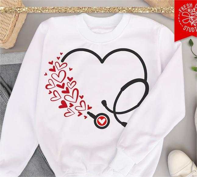 Valentine's Day Heart Stethoscope SVG Creativity and Fun Digital Download  
