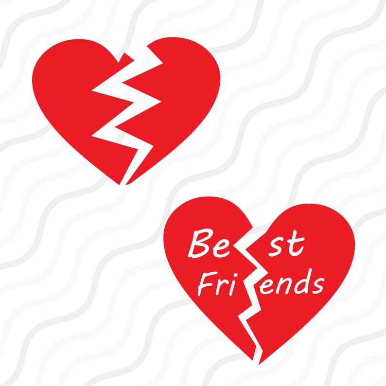 Friendship Heart Breaker SVG, Broken Heart Svg#1