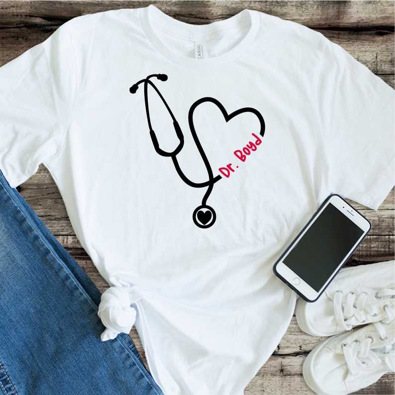 Name Stethoscope Heart Nurse SVG Creativity and Fun Digital Download  