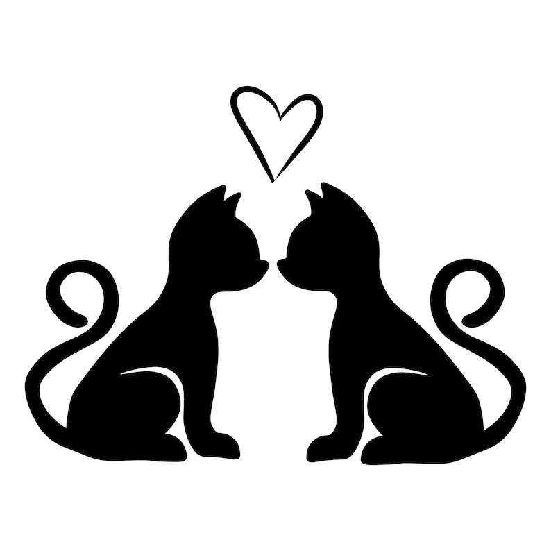 Dog And Cat With Heart SVG And PNG Bundle, Heart Outline Svg#4