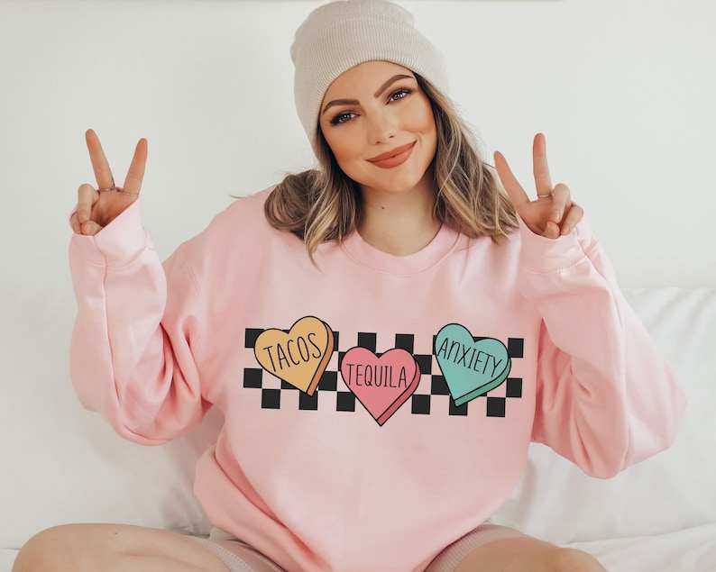 Valentines Day Tacos Tequila Anxiety Svg, Conversation Hearts Svg#1