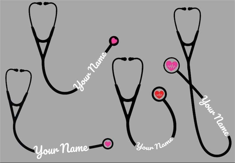 Personalized Stethoscope SVG, Heart Stethoscope Svg#1