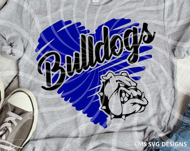 Download Blue Heart Scribble Bulldog SVG Designs For Your Craft Projects 