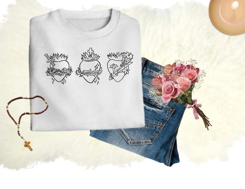 Hearts Of The Holy Family Svg Creativity and Fun Digital Download  