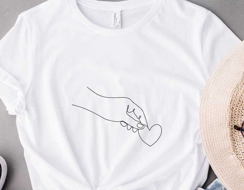 Hand One Line With Heart Svg For Cut File, Heart Outline Svg, For Valentine’s, Love Wedding, Symbol For Logo, Vector Illustration#6