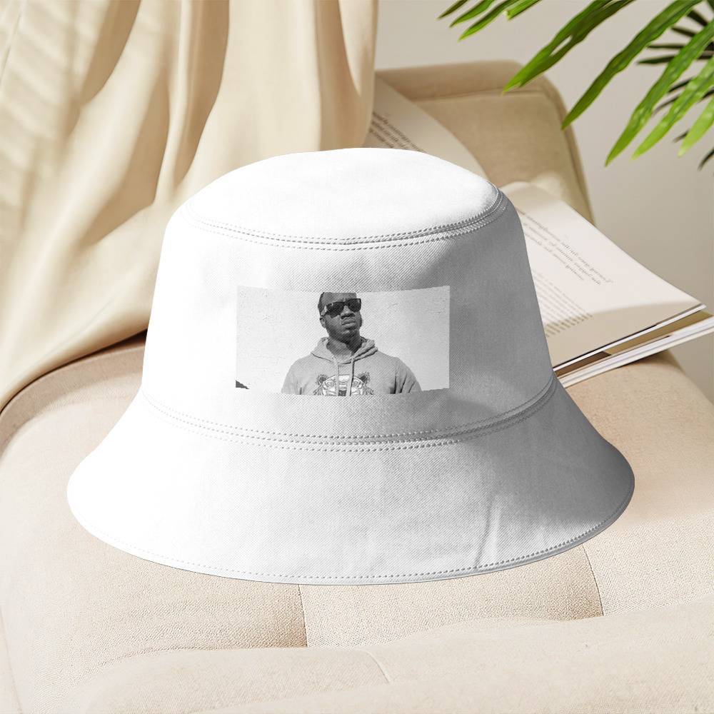 White leather hot sale bucket hat