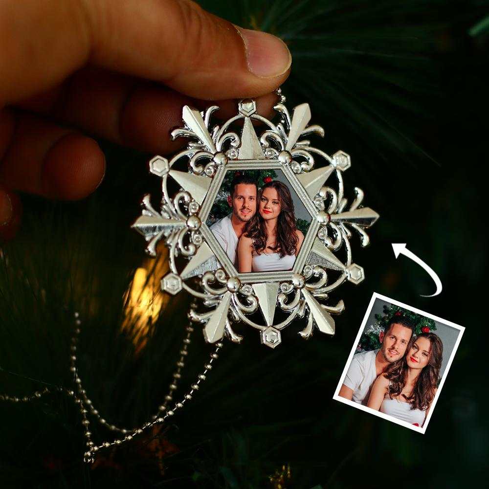 Custom Snow Photo Decoration Personalized Christmas Memorial Hanging Ornament
