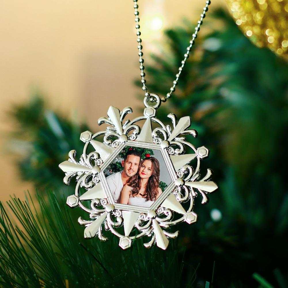Custom Snow Photo Decoration Personalized Christmas Memorial Hanging Ornament