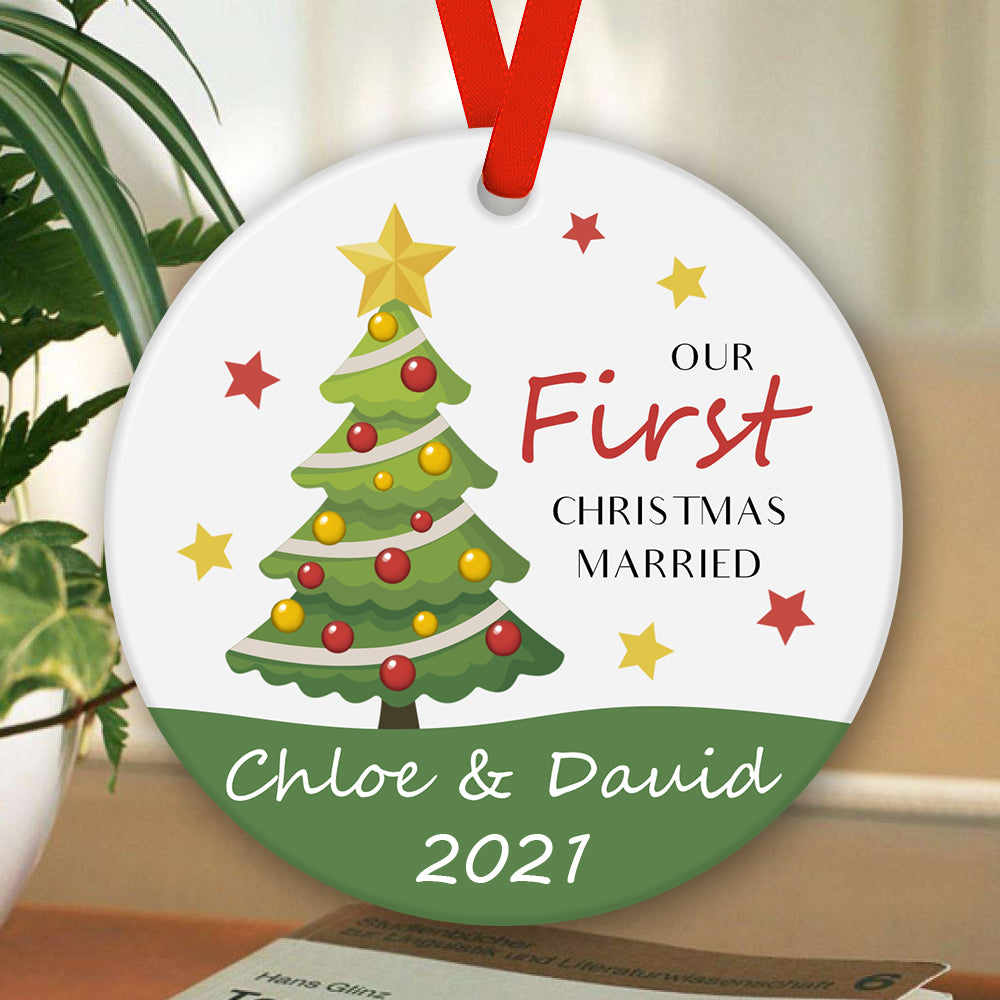Custom Engraved Ornament with Christmas Tree