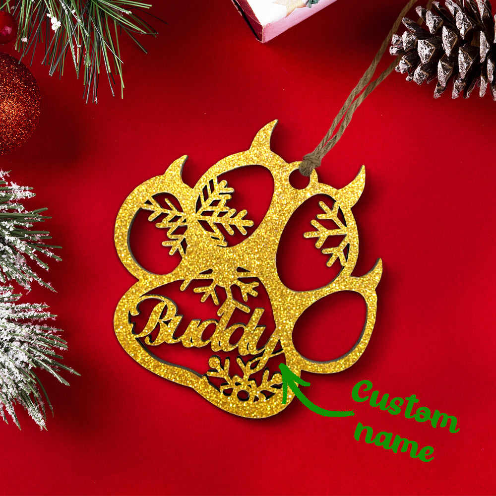 Personalized Wood Pet Name Christmas Ornament Gifts for Family Pet Lover