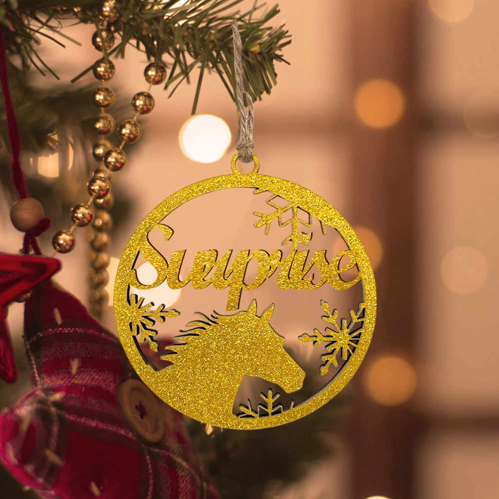Personalised Decoration Hanging Bauble with Engraved Name for Christmas