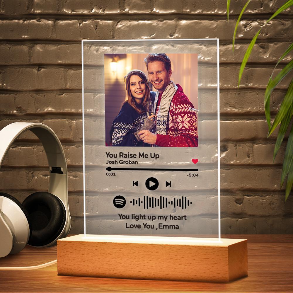 Custom Spotify Art Plaque With Scannable Night Light | Getchristmasornament