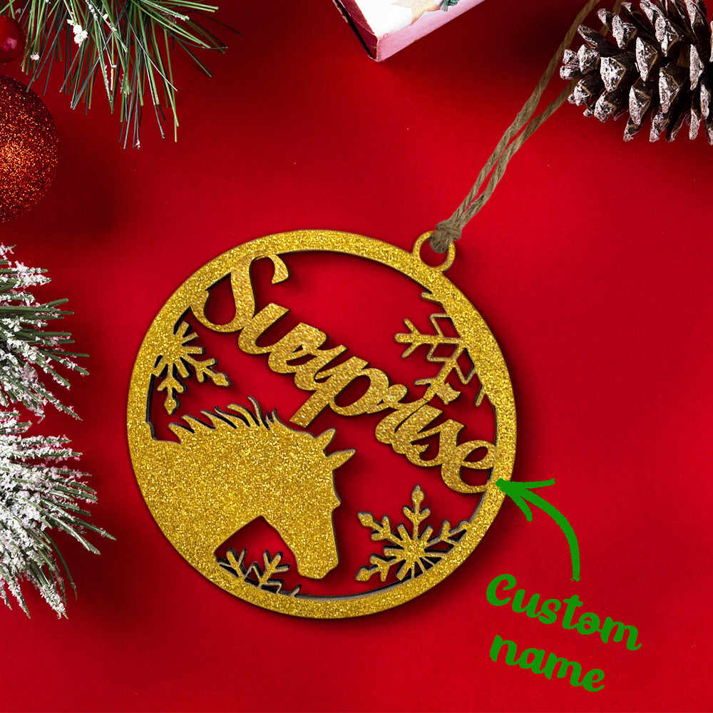 Personalised Decoration Hanging Bauble with Engraved Name for Christmas