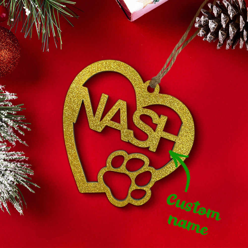 Personalized Wood Dog Name Christmas Decoration for Pet Lover