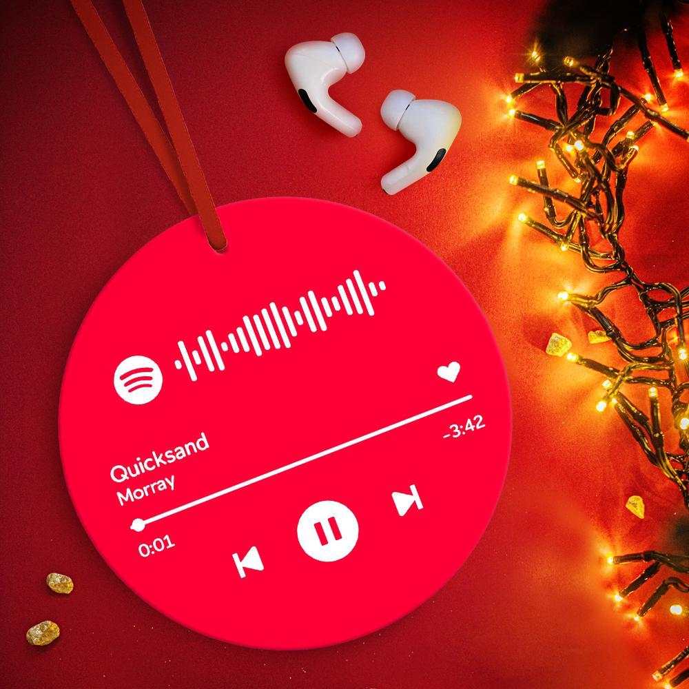 Custom Scannable Spotify Code Ornaments Hanging Ornament, Photo Music Song Ornaments Pink Unique Gifts