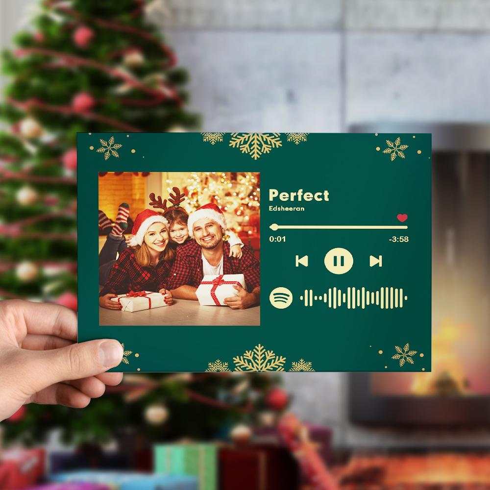 Custom Christmas Spotify Code Music Greeting Cards Christmas Photo Gift Cards