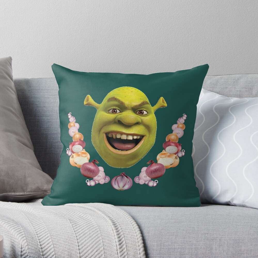 Shrek Face Meme Throw Pillow, Shrek Movie Pillow Cases Gifts Unisex Adults