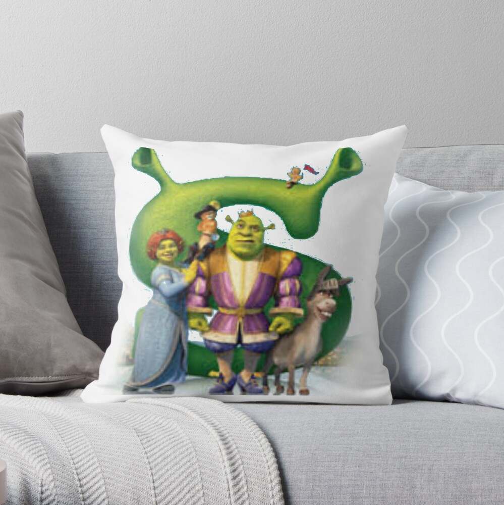 The Shrek Family Throw Pillow, Shrek Fiona _amp_ Shrek Get Ogre It Throw  Pillow