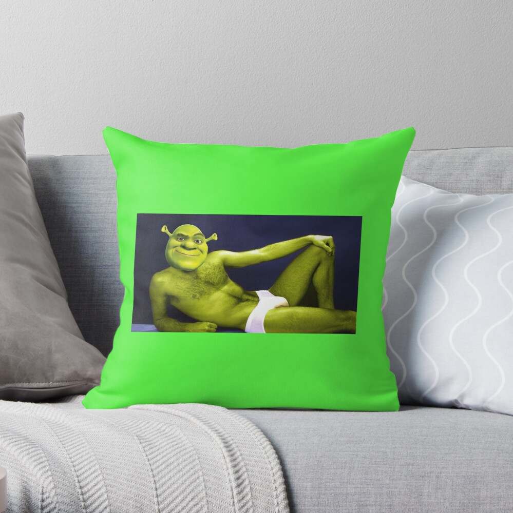 Shrek Face Meme Throw Pillow, Shrek Movie Pillow Cases Gifts Unisex Adults