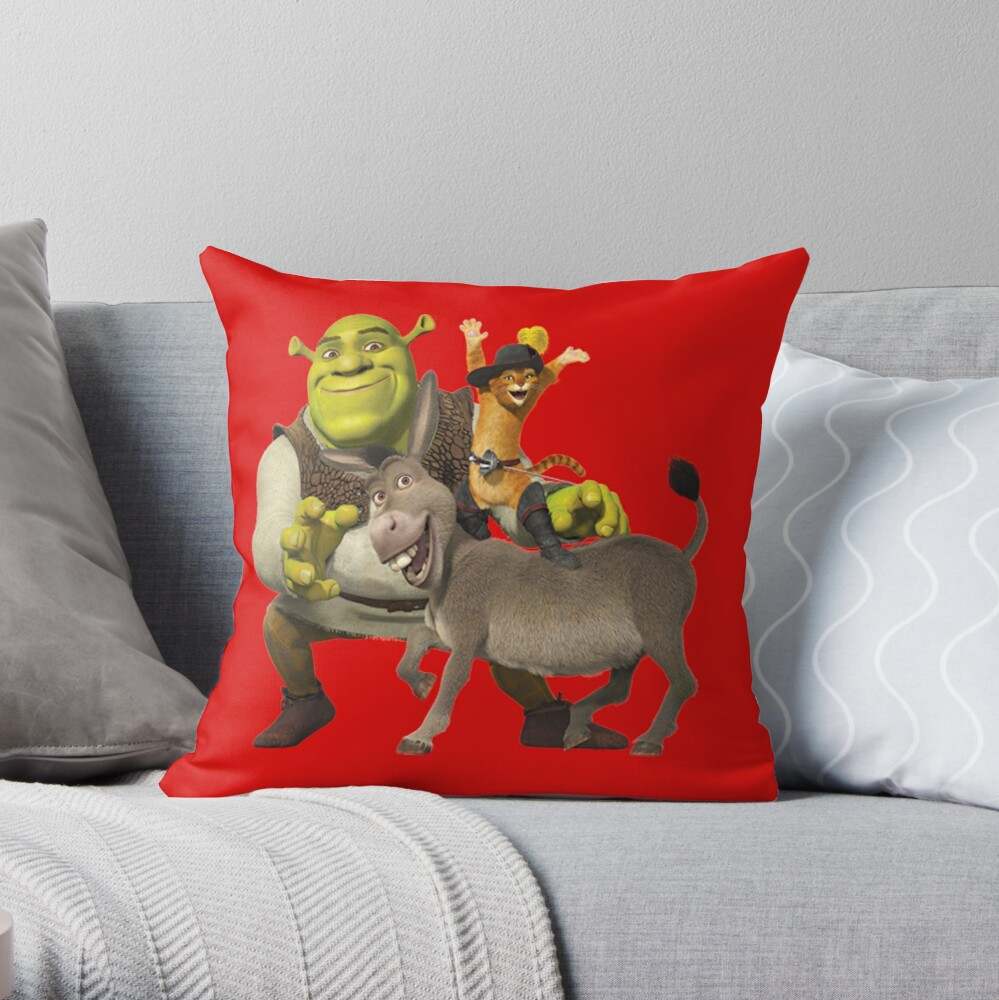 The Shrek Family Throw Pillow, Shrek Fiona _amp_ Shrek Get Ogre It Throw  Pillow