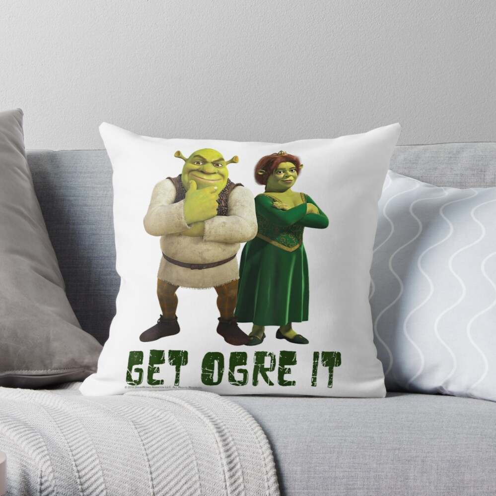 The Shrek Family Throw Pillow, Shrek Fiona _amp_ Shrek Get Ogre It Throw  Pillow