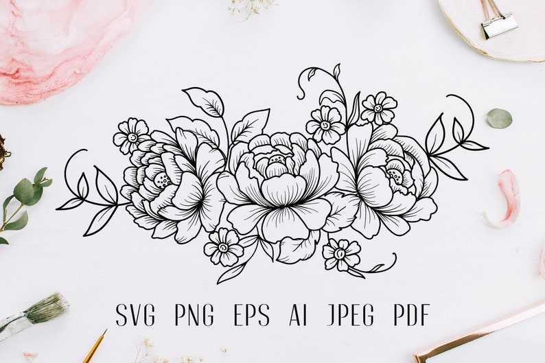 Rose Border SVG and PNG Flower Frame Wedding Rose Border -  Norway