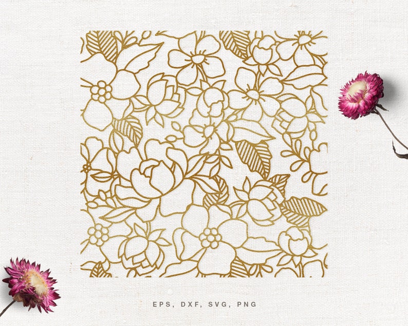 Floral Seamless Pattern SVG Cut File for Cricut | floralsvg.com