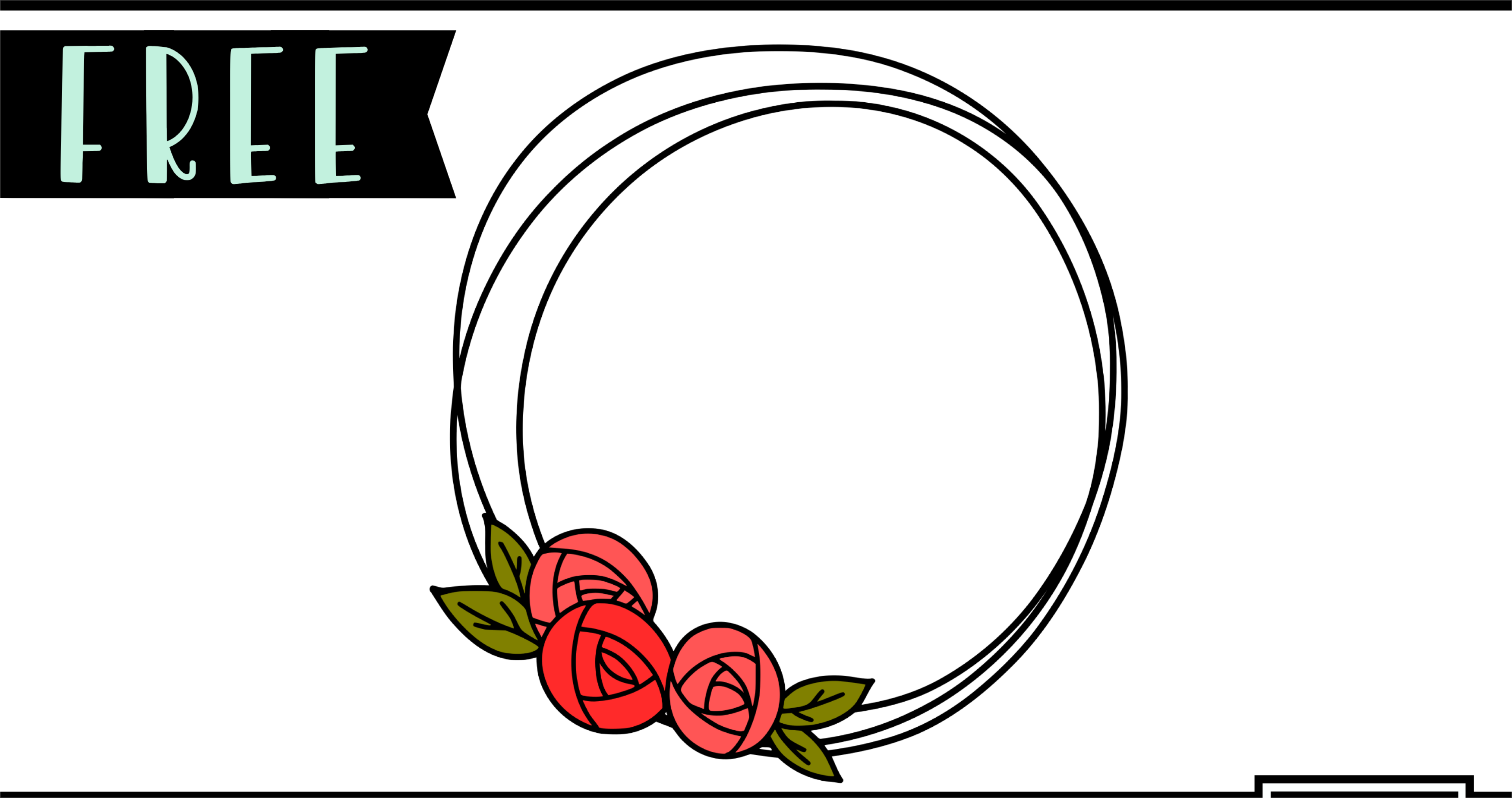Rose Circle Frame Svg, Rose Svg, Wreath Svg, Flower Svg, Floral Svg