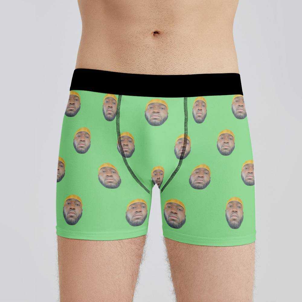 Jidion Boxers Custom Photo Boxers Men's Underwear Plain Green Boxers