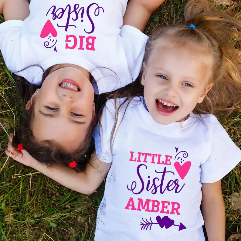 Personalized big sister 2024 little sister shirts