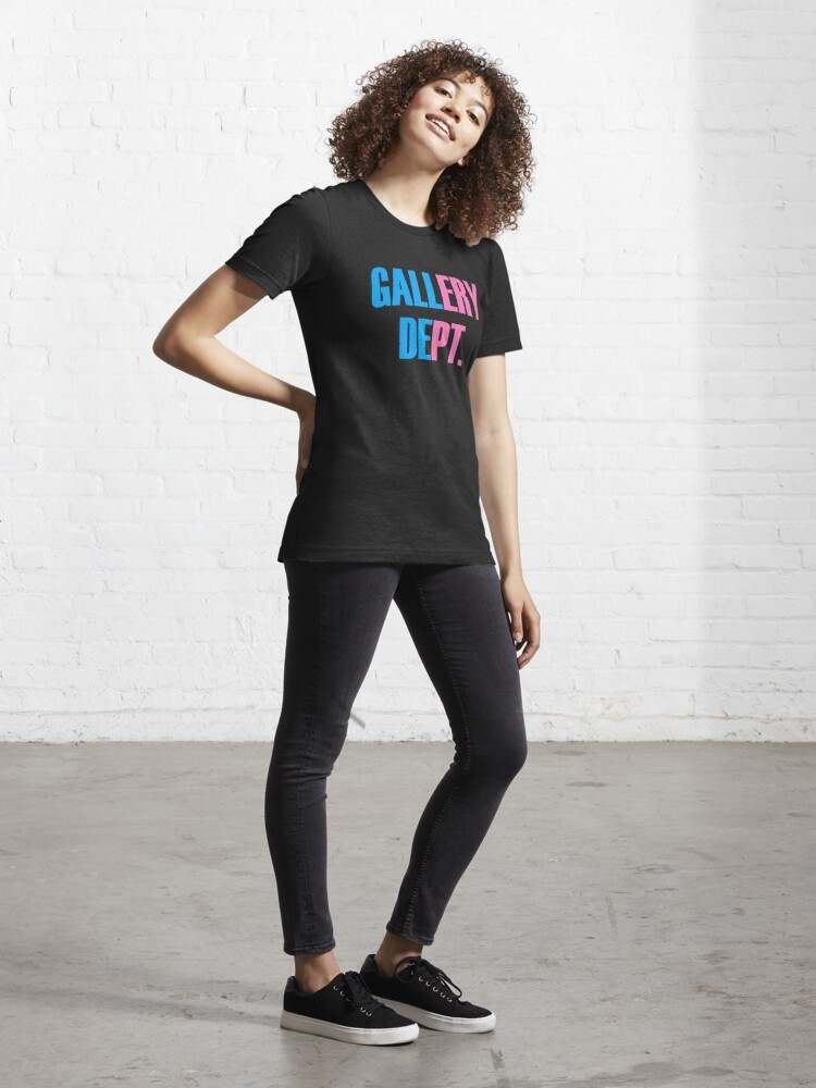 Gallery Dept Black T-shirt, Gallery Dept T-Shirt with Blue and Pink