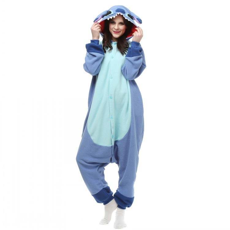 Lilo and Stitch Costume, Family Fitted Flannel Couple Nightgown
