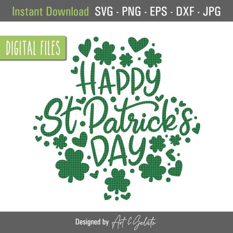 Four Leaf Clover Instant Digital Download SVG PNG JPG Files Hand Drawn St.  Patricks Day Inspired Clipart 