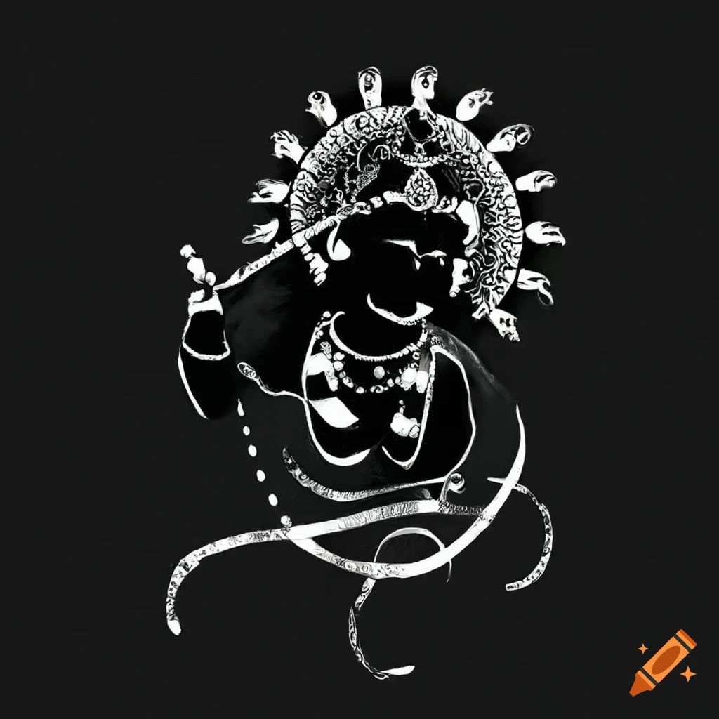  Romantic Krishna Black wallpaper