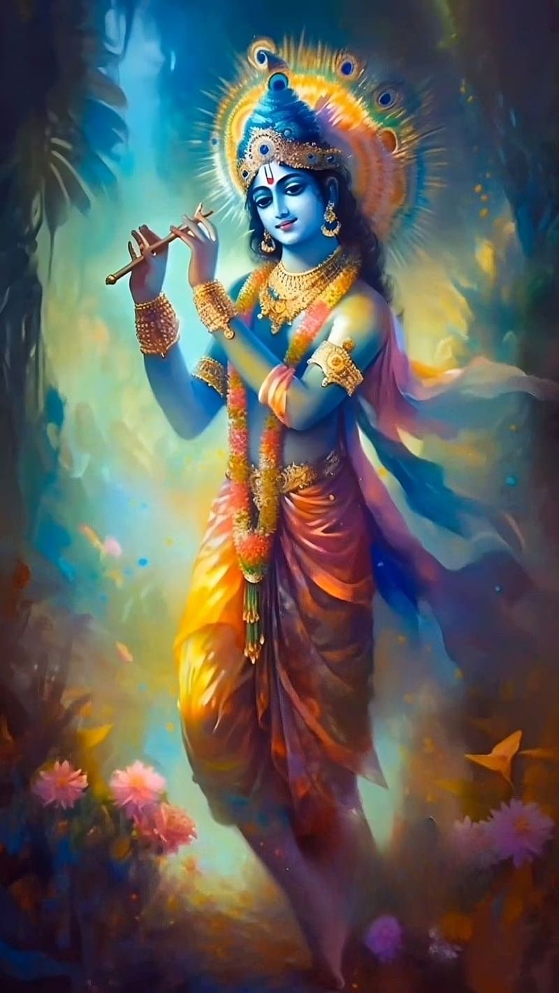 Krishna bhakti art wallpaper download