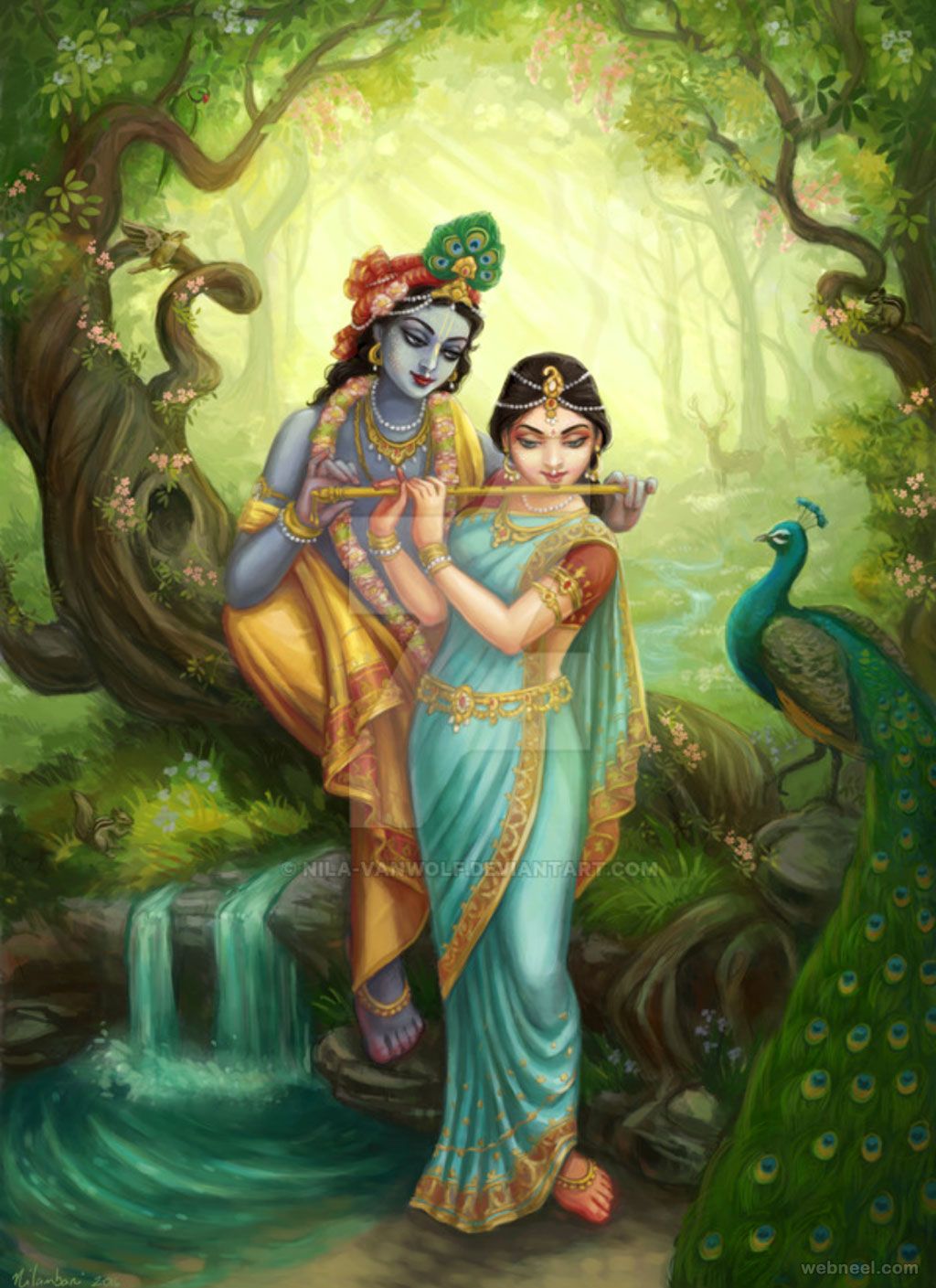 Download Divine Krishna Blue Face with Flute Wallpaper  Wallpaperscom