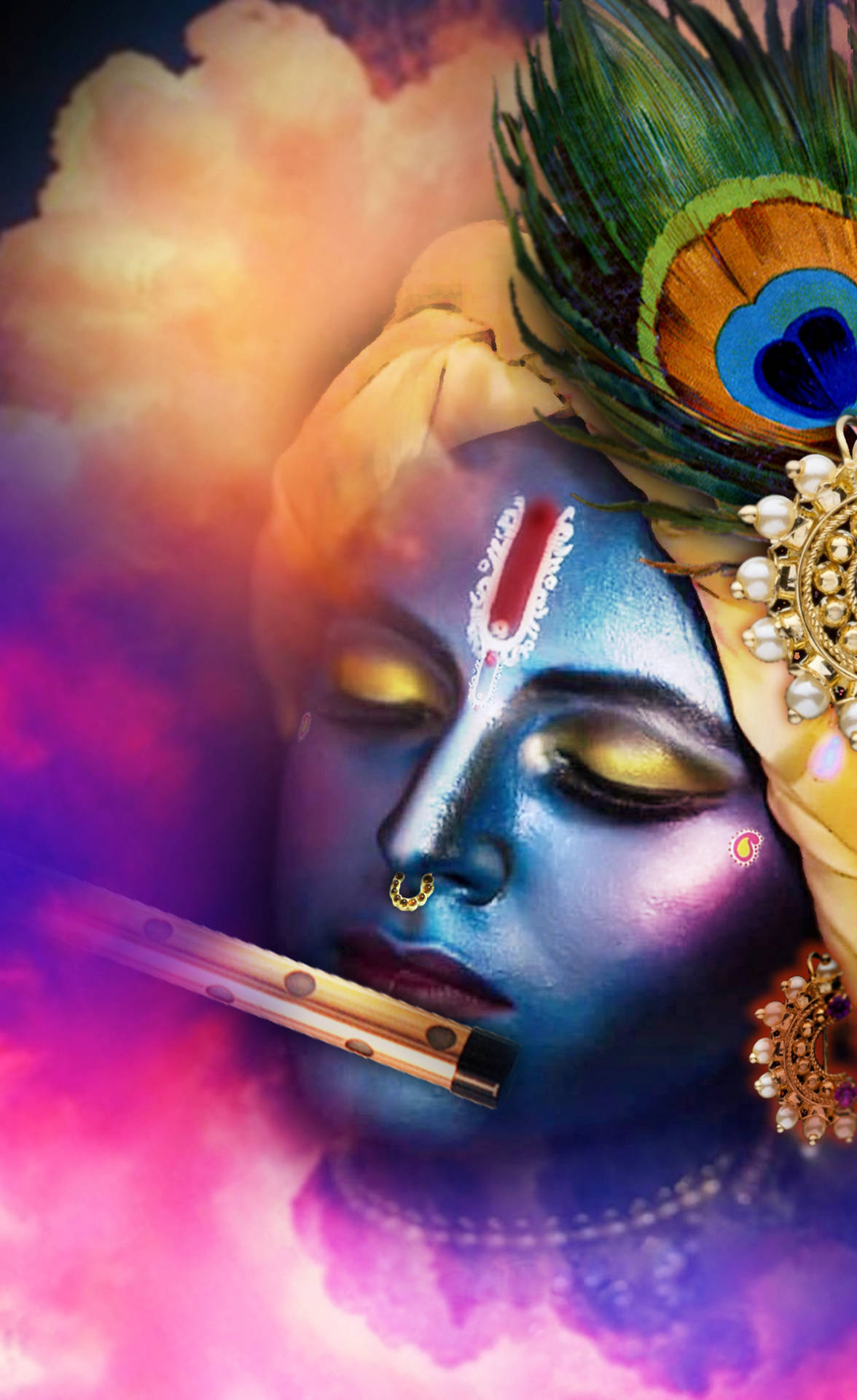 Download Krishna ReImagined With Flute Wallpaper  Wallpaperscom