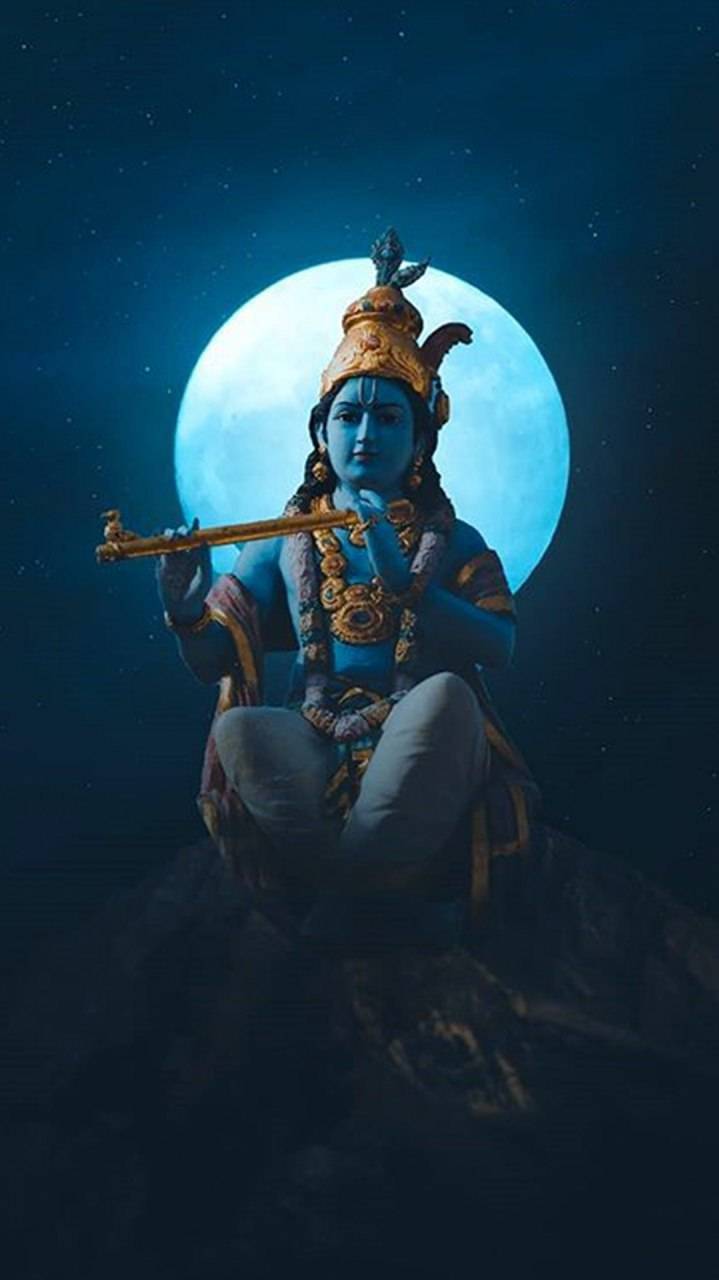 Unlock the Mystical Allure of Krishna Black Wallpaper Flute Moon for iPhone!  www 