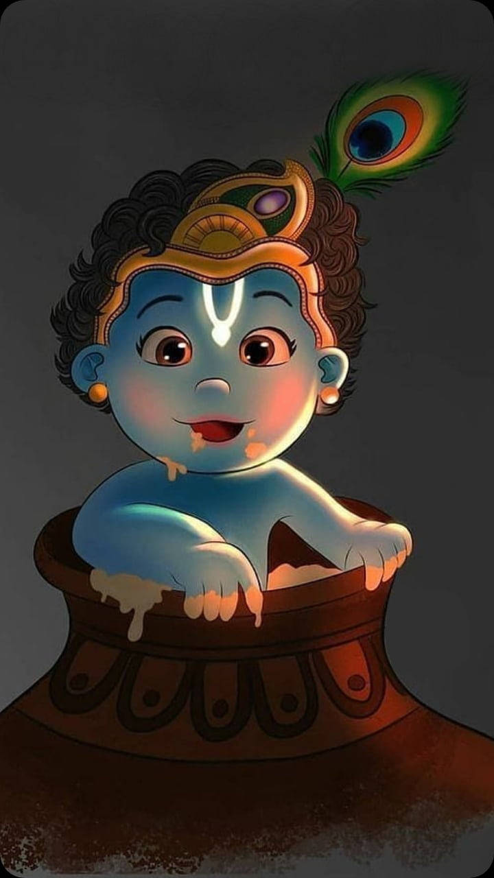 Little Krishna In Blue Background Krishna, HD wallpaper | Peakpx