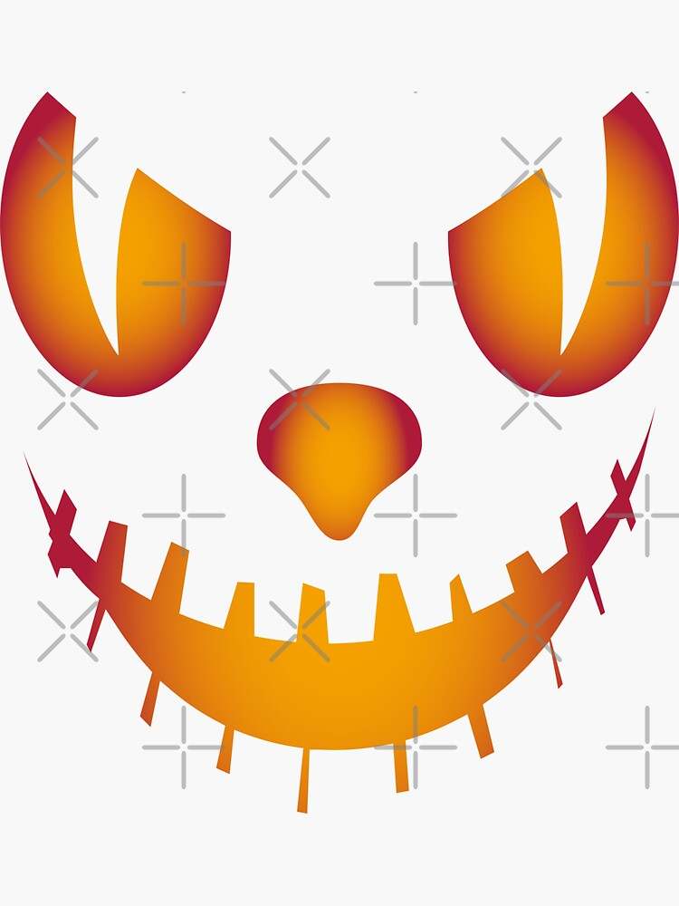 Scary Halloween Face Party Sticker Beautiful And Refined Glossy Pumpkin Face Stickers   