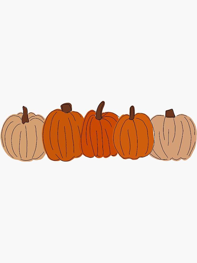 Sticker Of Five Pumpkins Beautiful And Refined Glossy Pumpkin Patch Stickers  #1