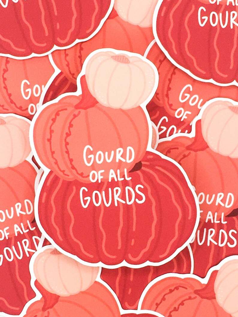 Gourd Of All Gourds Fall Pumpkin Sticker Beautiful And Refined Glossy Pink Pumpkin Stickers   